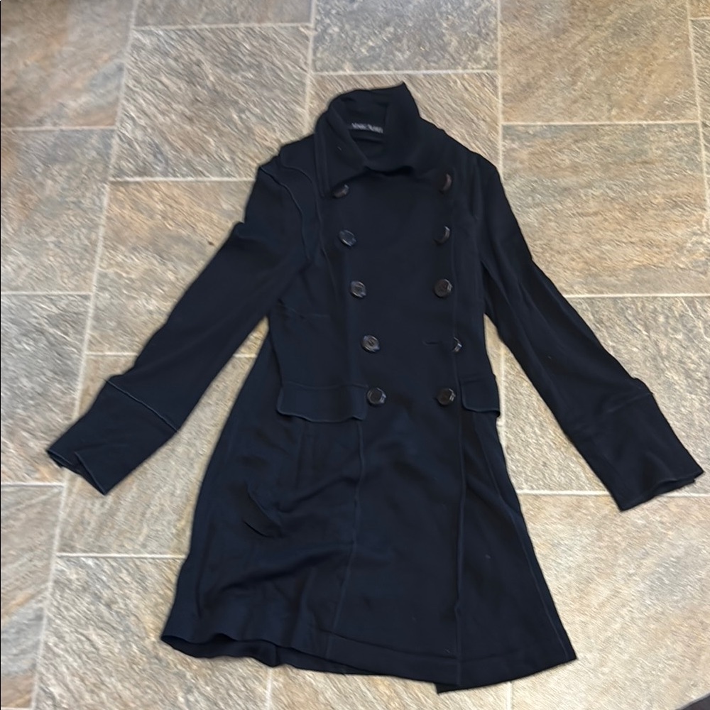 Chic Black Double-Breasted Trench Coat